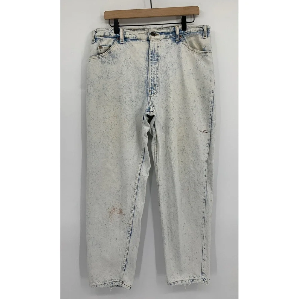 Vintage Levis 550 Jeans Mens 36x30 Acid Wash Orange Tab Relaxed 90s Distressed